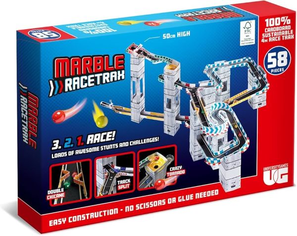UG UNIVERSITY GAMES – Marble Race  Track – Costruuzioni 144PZ – Pista da corsa per biglie – (In box cm)…x2